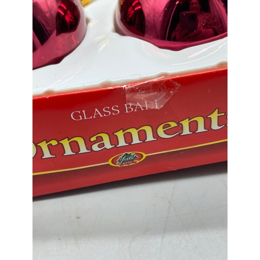 Christmas ornaments set of 6 bulbs red gold shine decor READ - Picture 5 of 5
